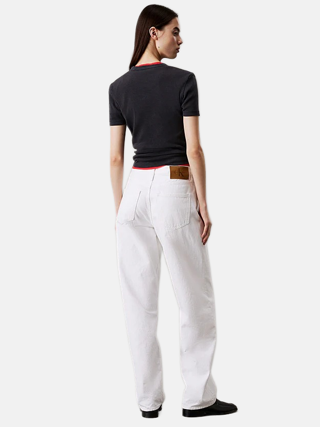 Calvin Klein siva ženska majica s kontrastnim detaljima-[SKU]