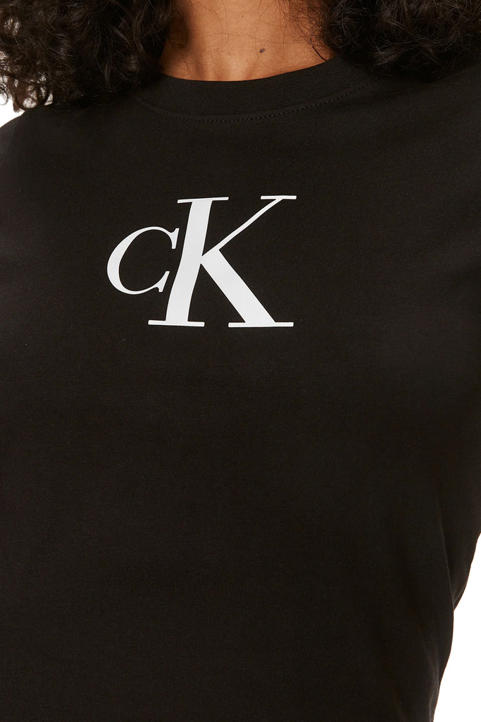Calvin Klein crna ženska majica s okruglim izrezom-[SKU]