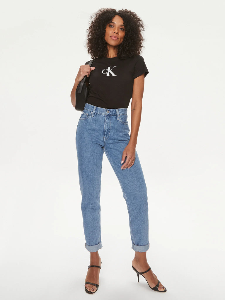Calvin Klein crna ženska majica s okruglim izrezom-[SKU]