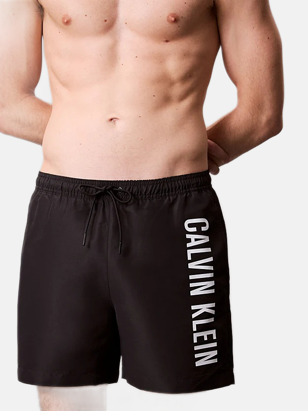 Calvin Klein crni muški kupaći šorts s bočnim detaljima-[SKU]