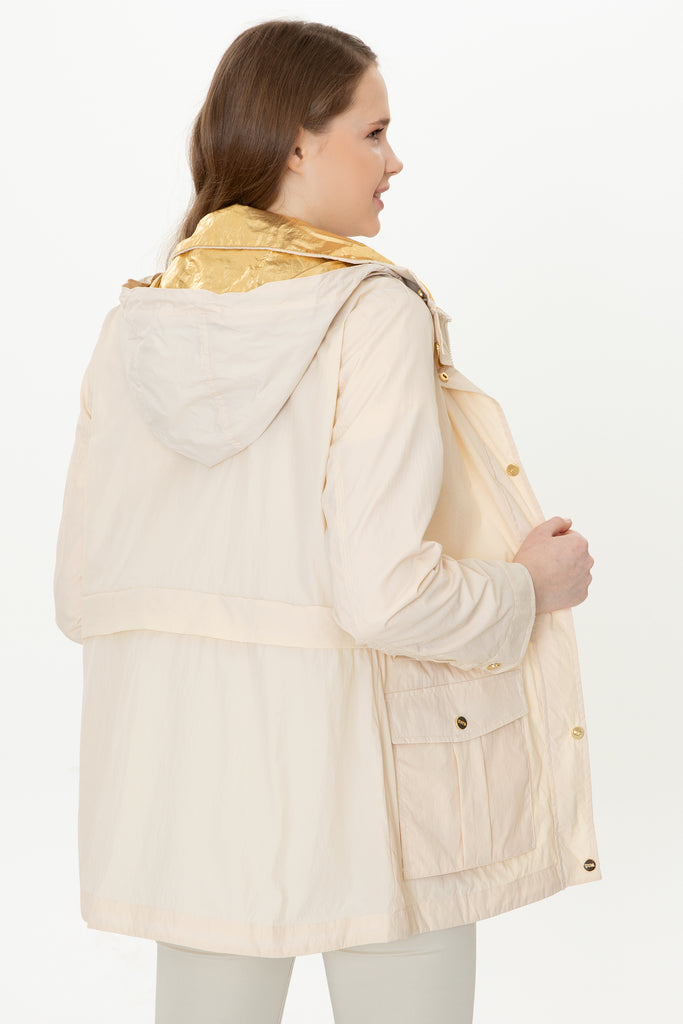 U.S. Polo Assn. bež ženska jakna sa zlatnim detaljima-[SKU]