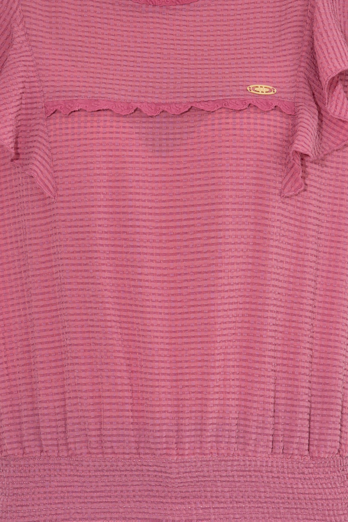 U.S. Polo Assn. roza ženska košulja s volanima i okruglim izrezom