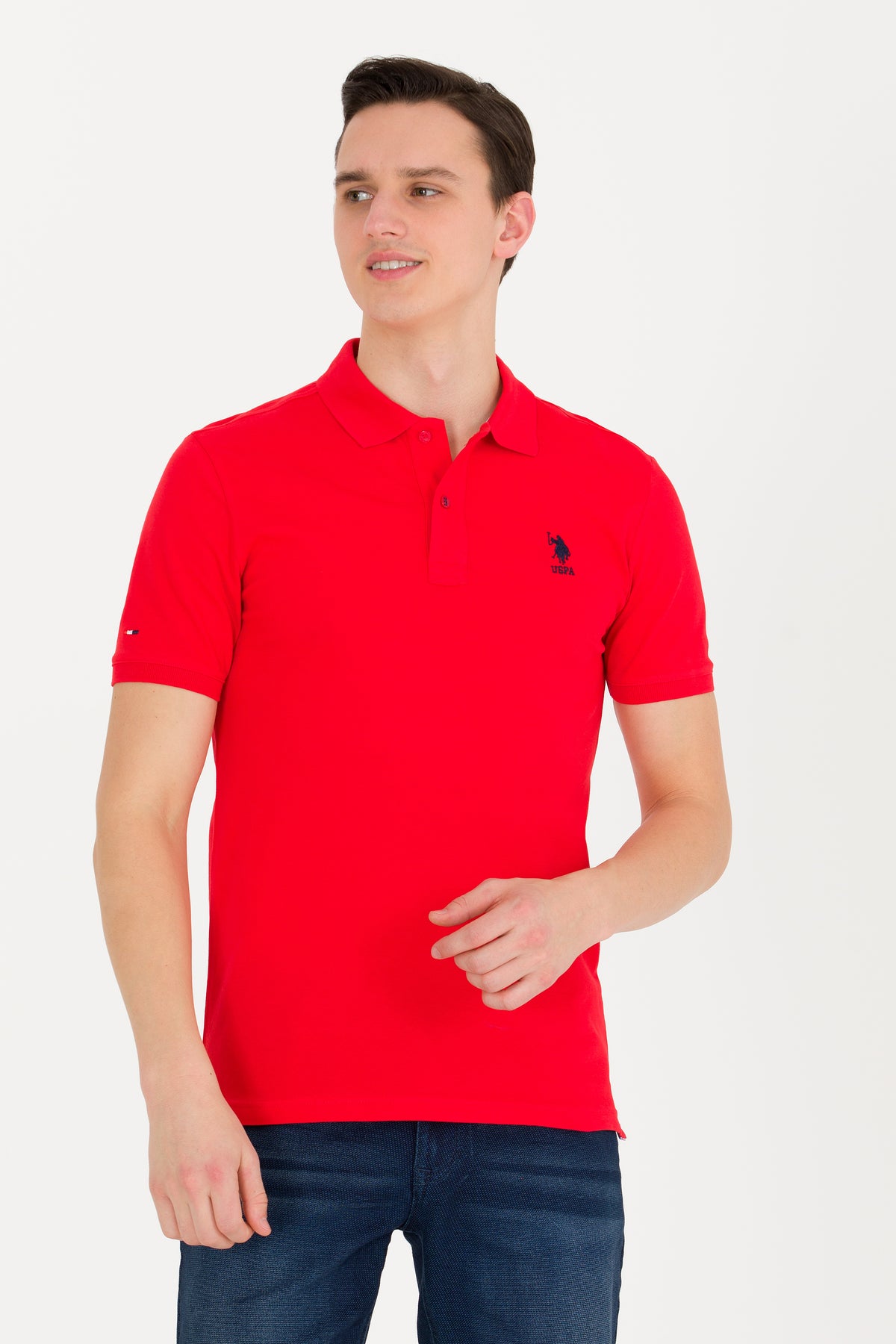 U.S. Polo Assn. crvena muška polo majica uskog kroja