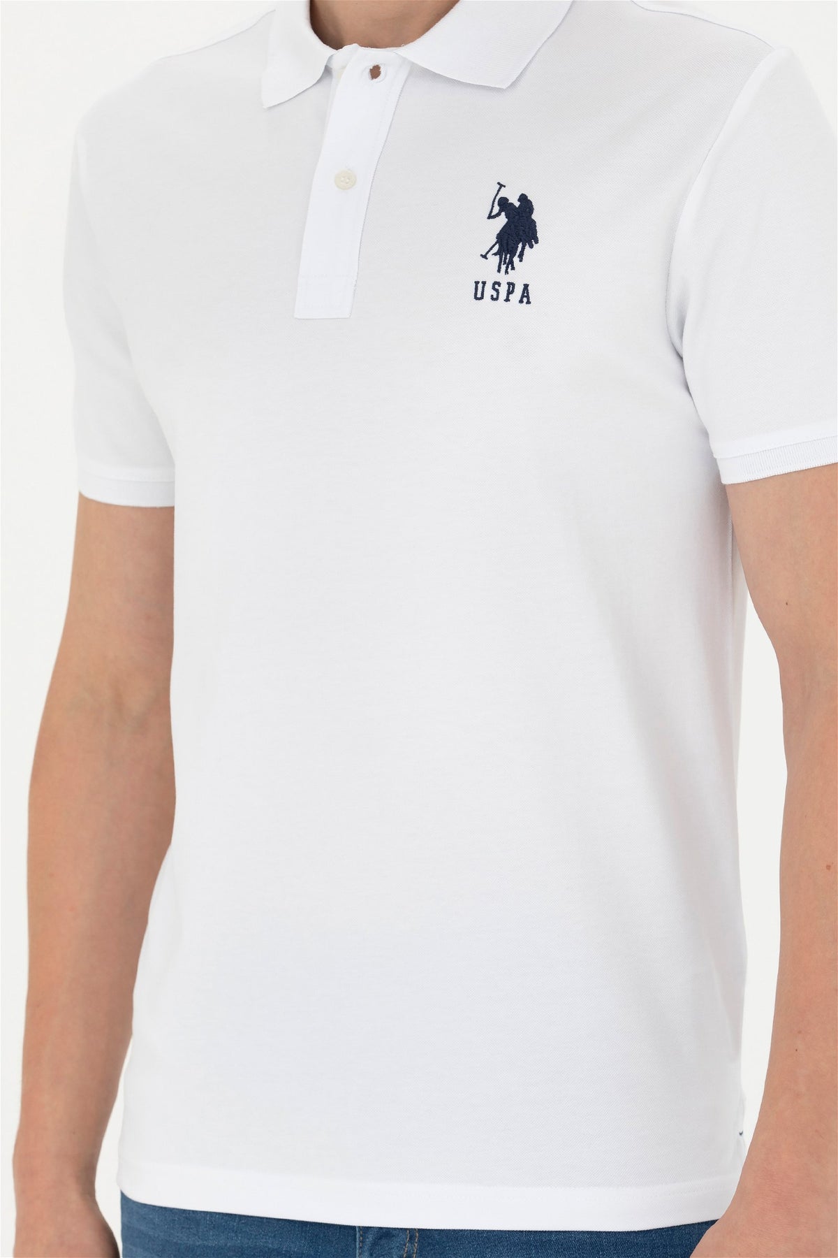 U.S. Polo Assn. bijela muška polo majica s velikim vezenim logom