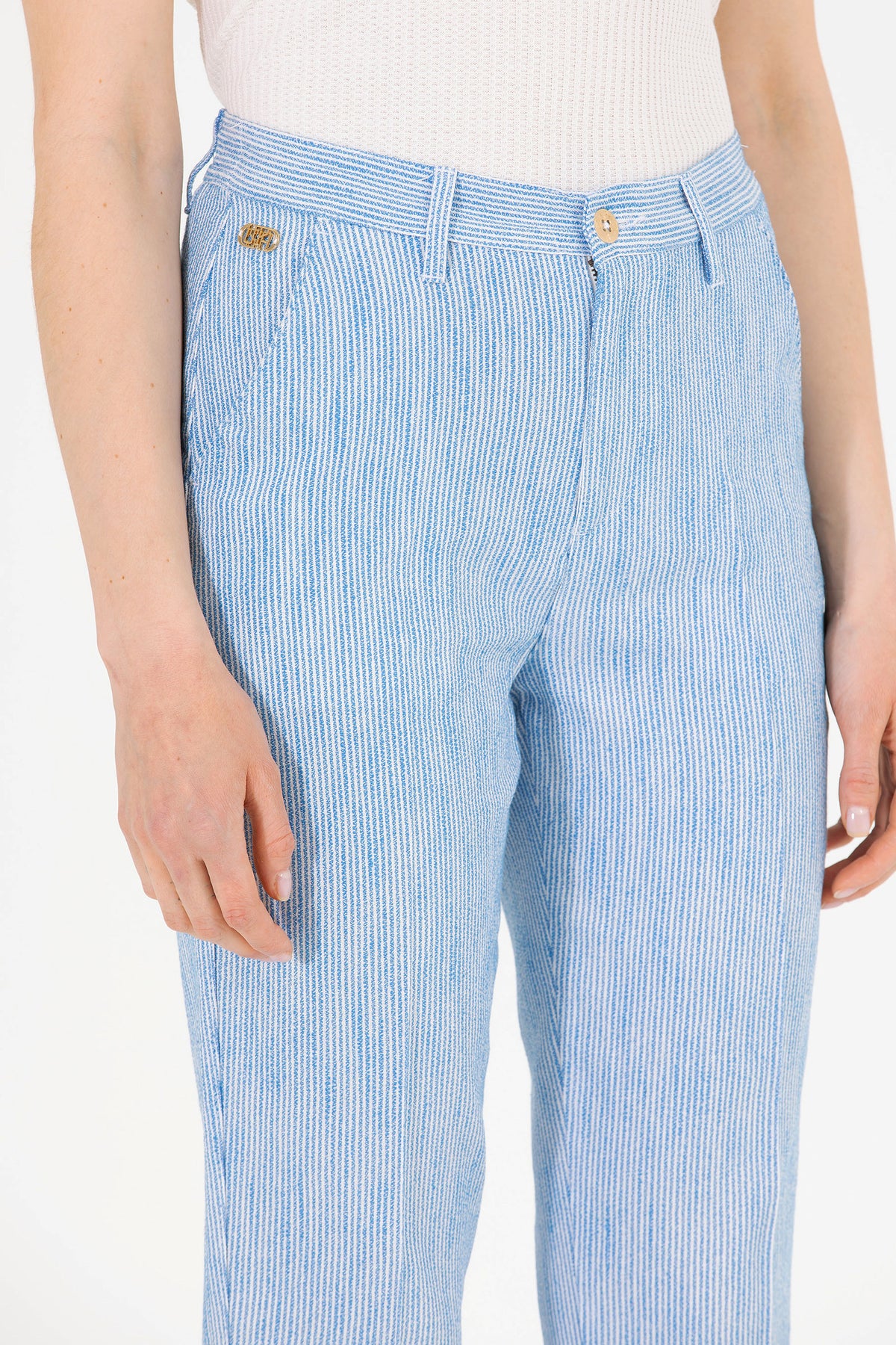 U.S. Polo Assn. plave ženske prugaste pantalone