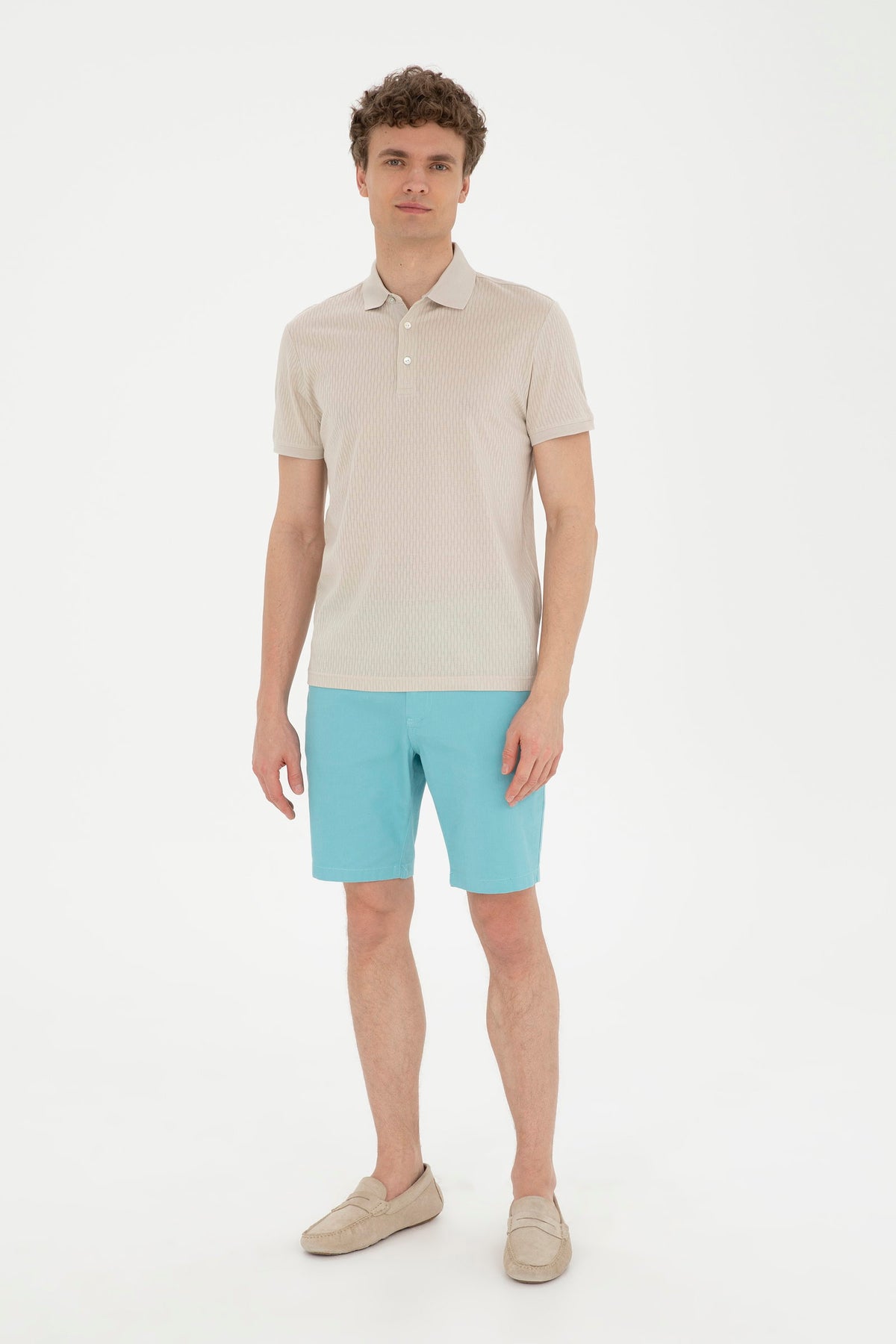 U.S. Polo Assn. bež muška polo majica fine teksture