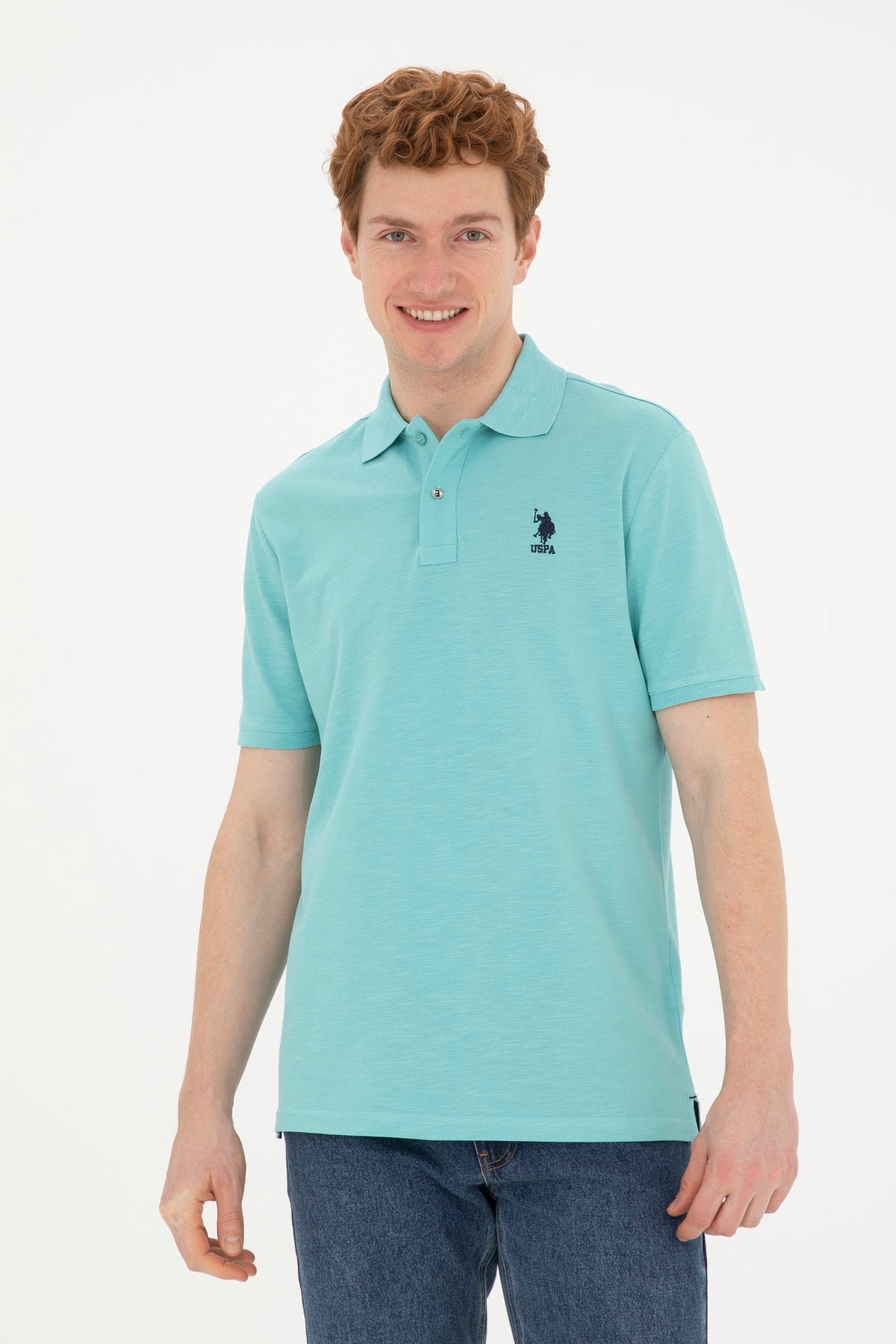 U.S. Polo Assn. tirkizna muška polo majica s vezenim logom