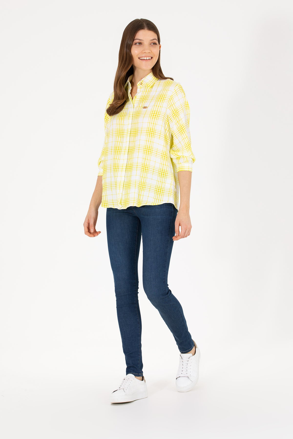 U.S. Polo Assn. žuta karirana button-down košulja