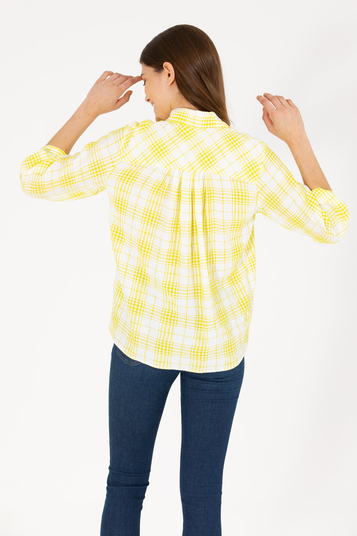 U.S. Polo Assn. žuta karirana button-down košulja