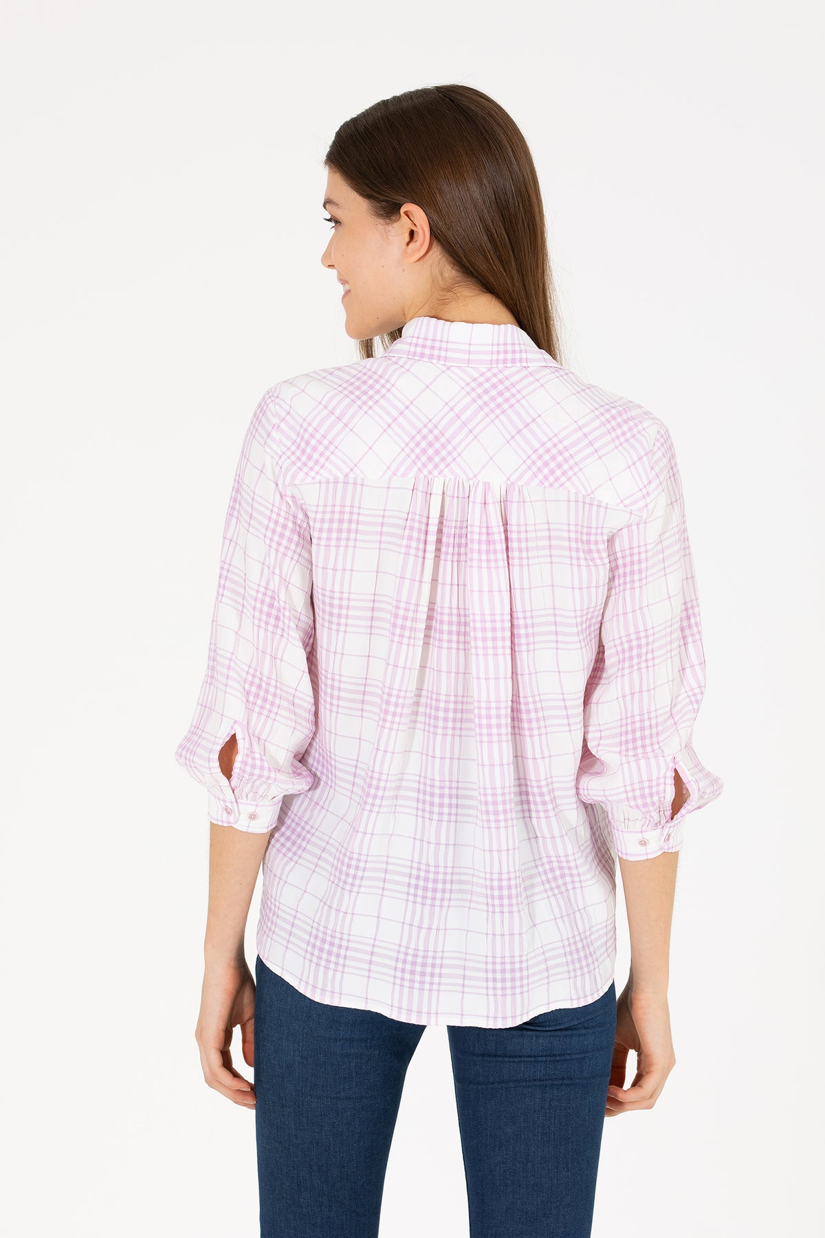 U.S. Polo Assn. roza karirana button-down košulja