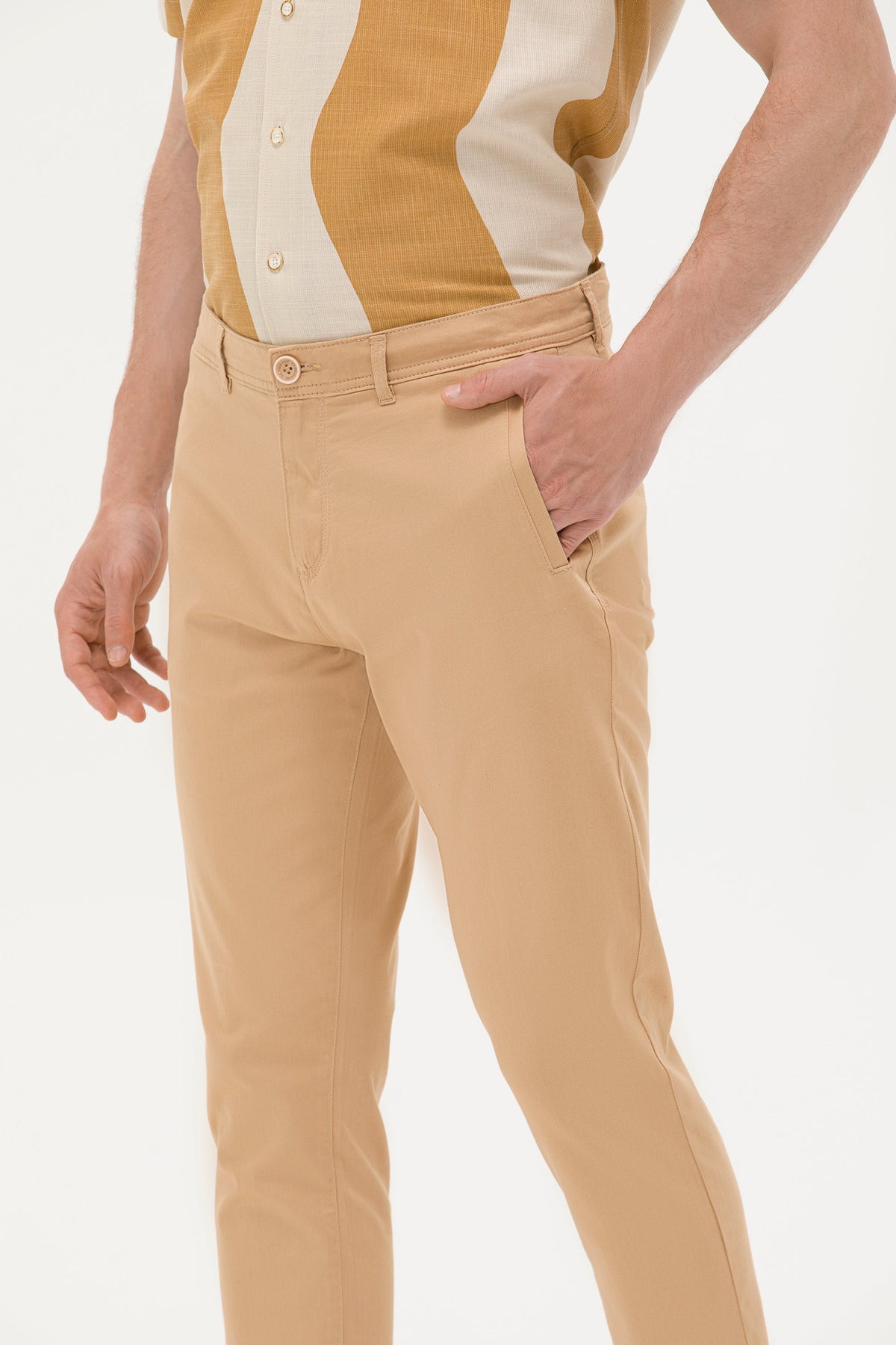 U.S. Polo Assn. bež muške uske pantalone