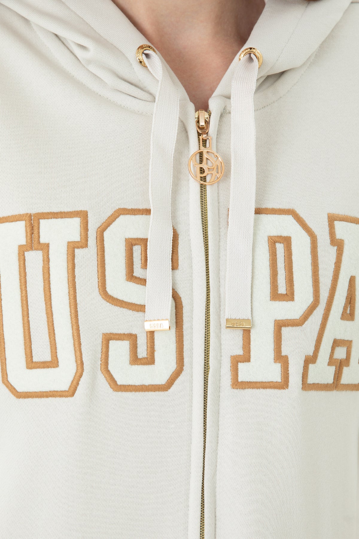 U.S. Polo Assn. bež ženska dukserica sa kapuljačom