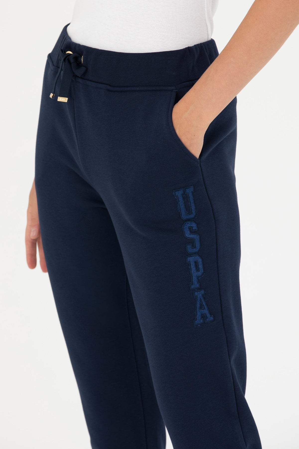 U.S. Polo Assn. teget ženske pantalone od trenerke s manžetama