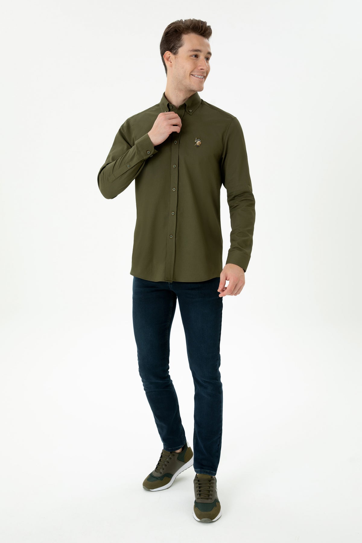 U.S. Polo Assn. kaki muška button-down košulja