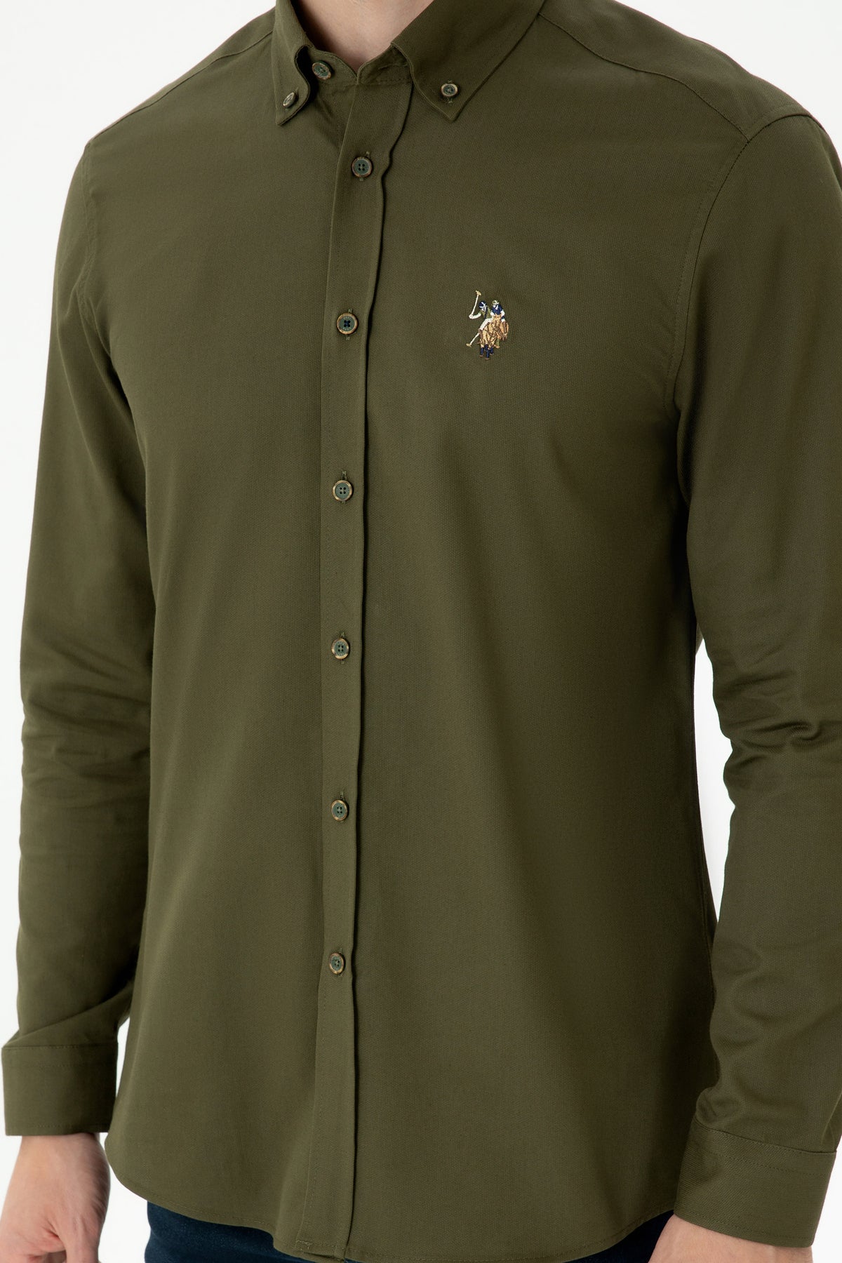 U.S. Polo Assn. kaki muška button-down košulja