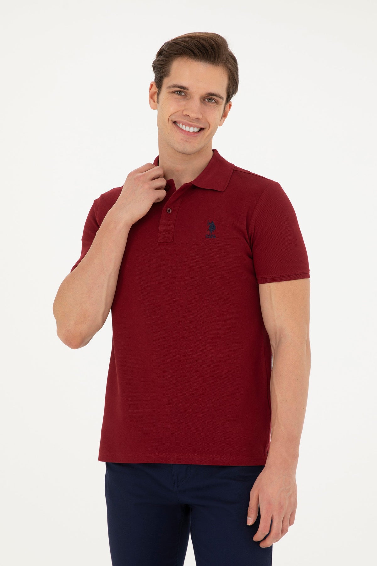 U.S. Polo Assn. bordo muška polo majica s vezenim logom