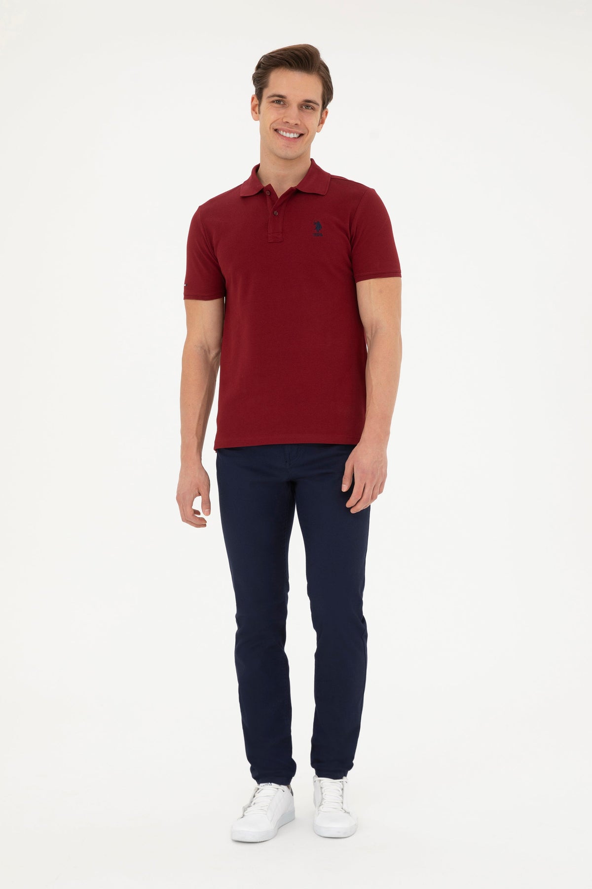 U.S. Polo Assn. bordo muška polo majica s vezenim logom