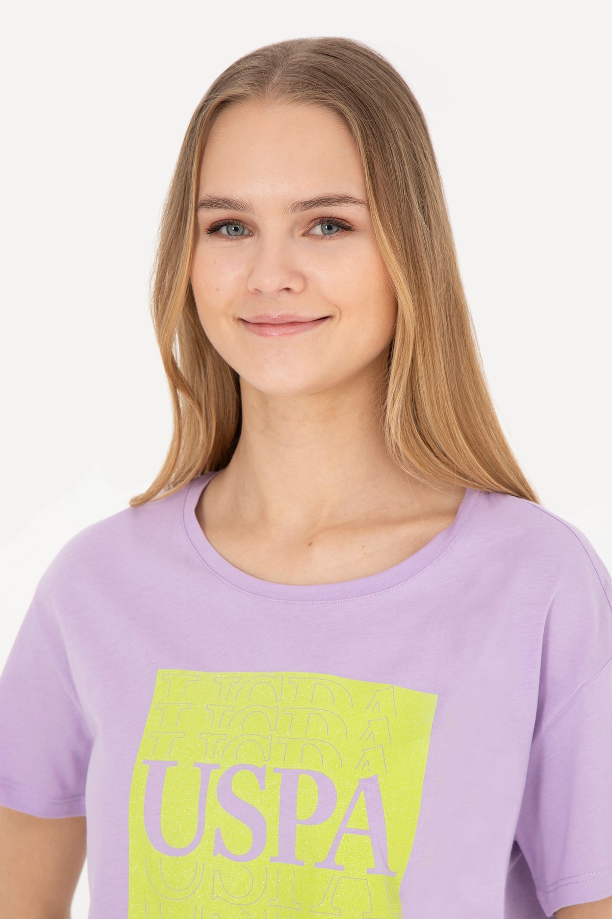 U.S. Polo Assn. lila ženska majica s printom USPA