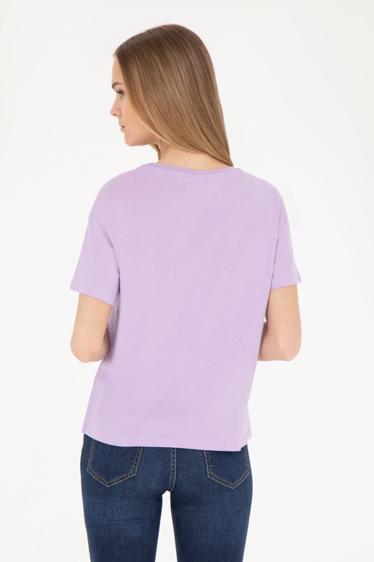 U.S. Polo Assn. lila ženska majica s printom USPA