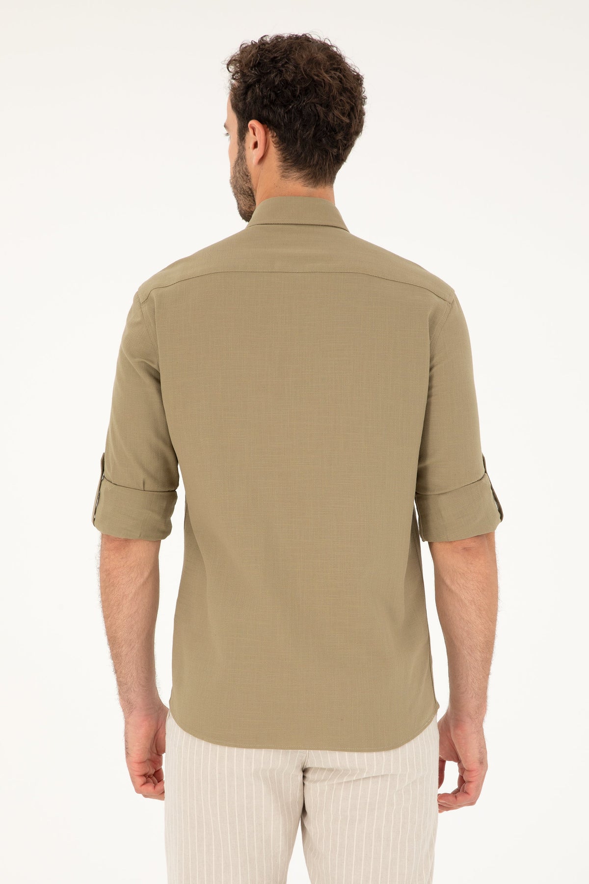 U.S. Polo Assn. khaki muška košulja s button-down kragnom