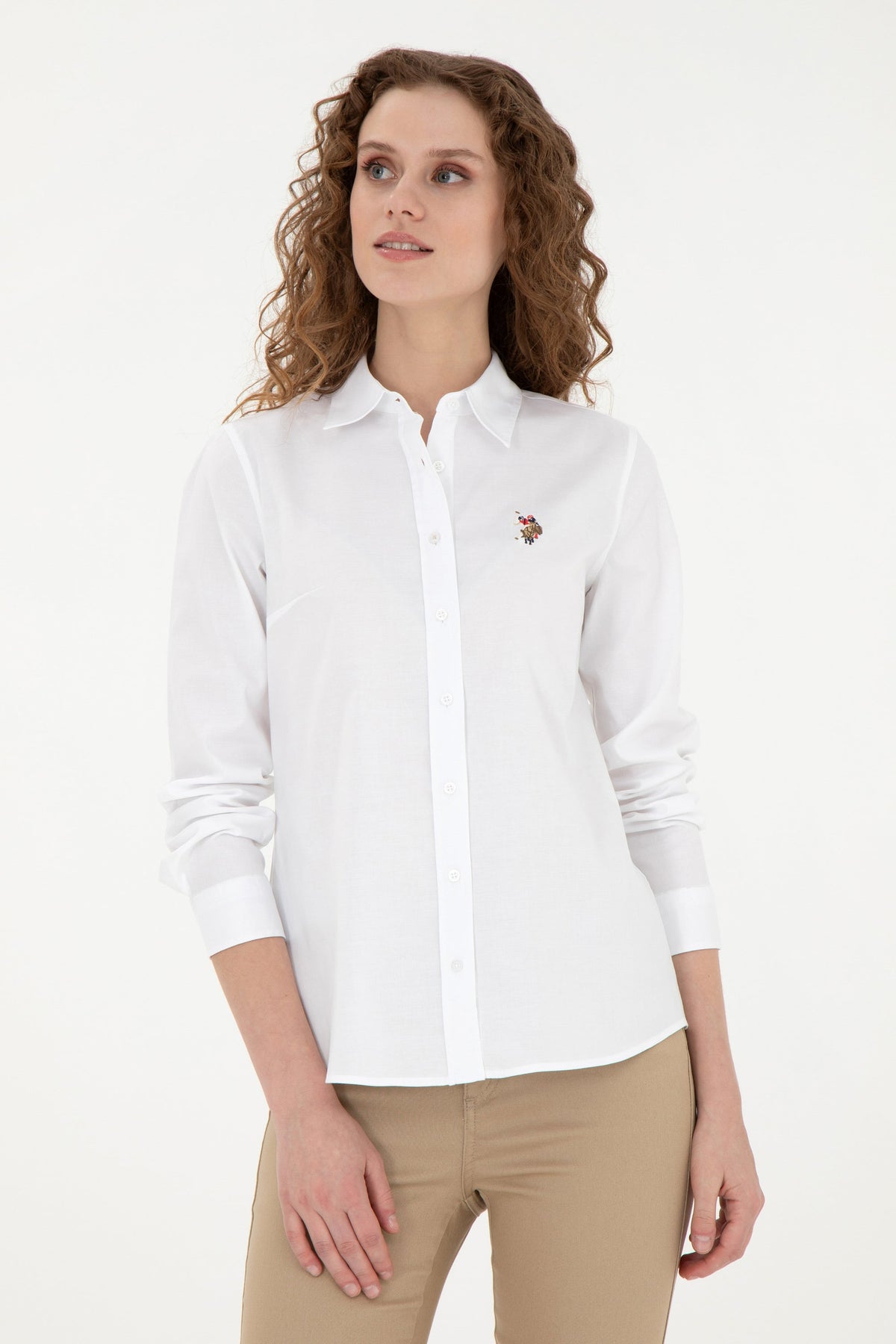 U.S. Polo Assn. bijela ženska košulja s bijelim logotipom