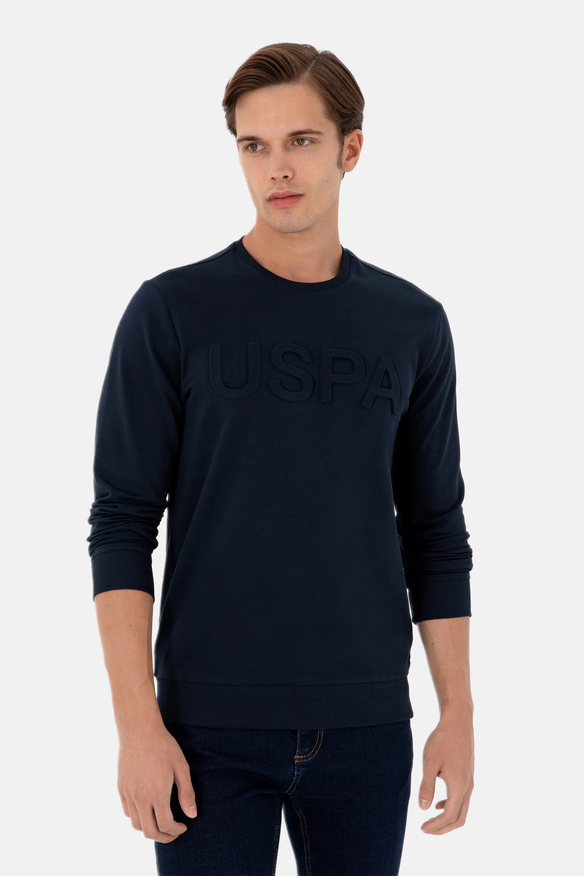 U.S. Polo Assn. plava muška majica sa reljefnim natpisom