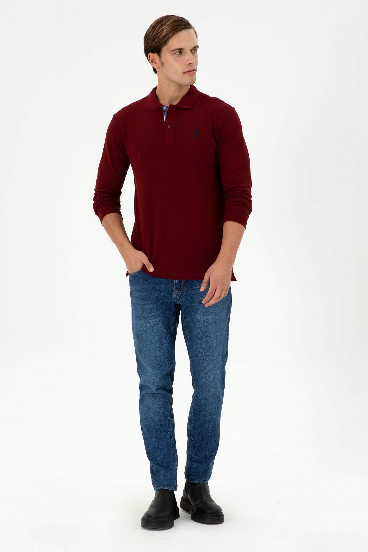 U.S. Polo Assn. bordo muška polo majica