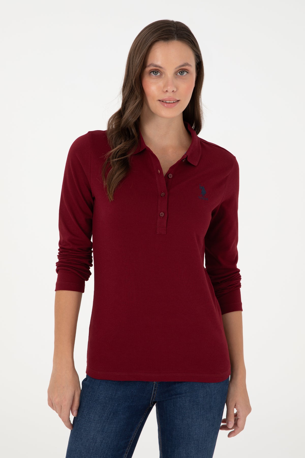 U.S. Polo Assn. bordo ženska majica dugih rukava