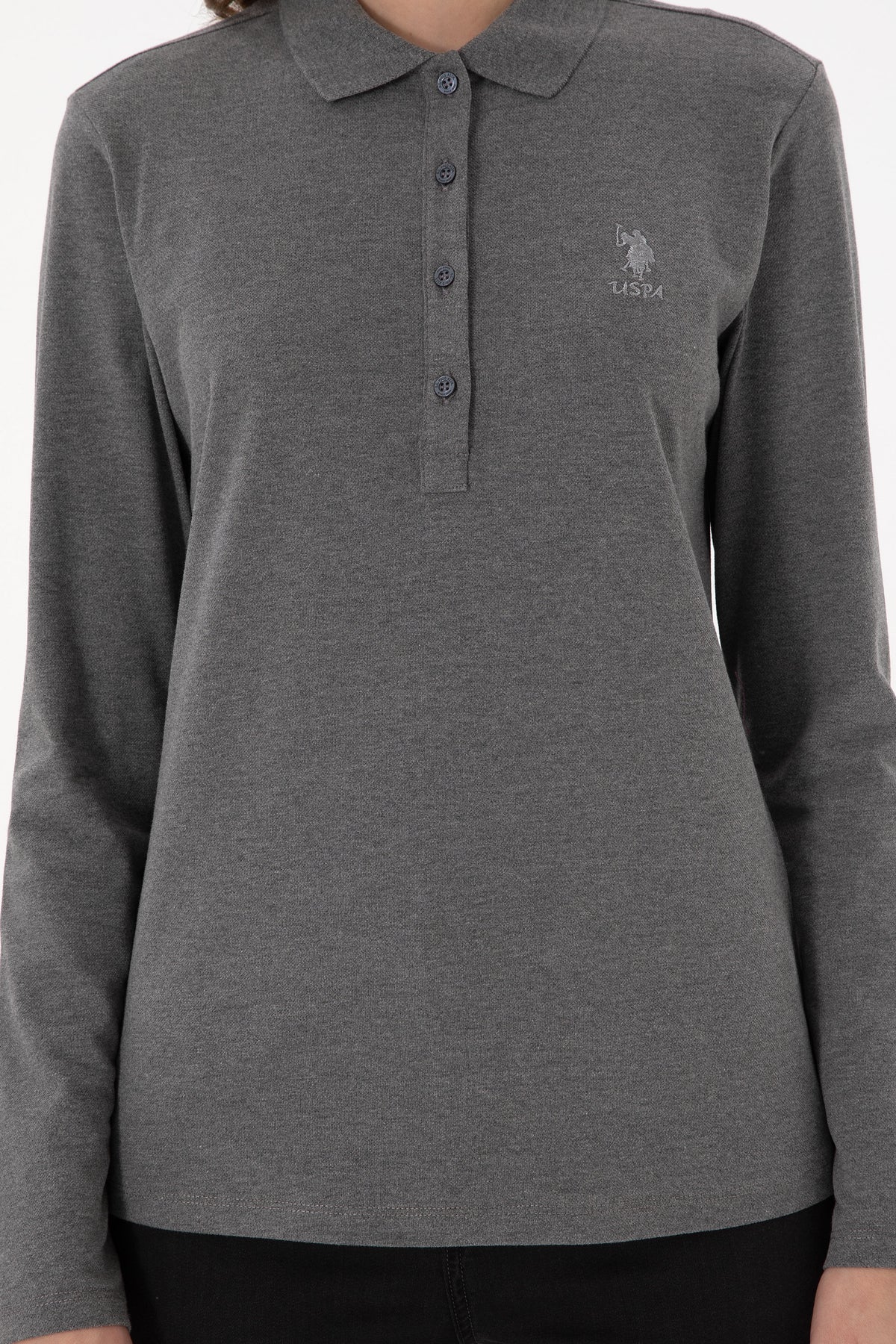 U.S. Polo Assn. siva ženska polo majica dugih rukava