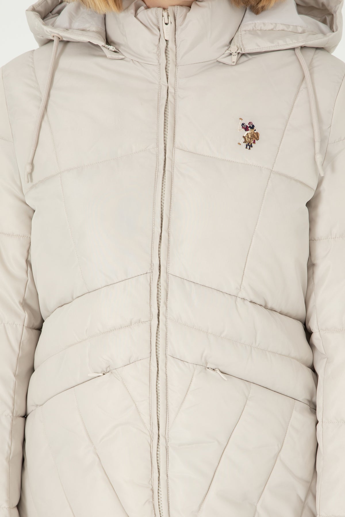 U.S. Polo Assn. bež ženska jakna s kapuljačom