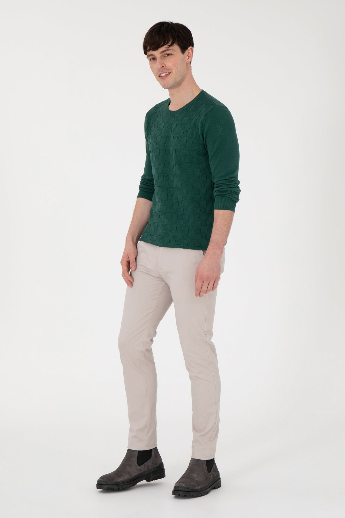 U.S. Polo Assn. bež muške chino pantalone slim fit