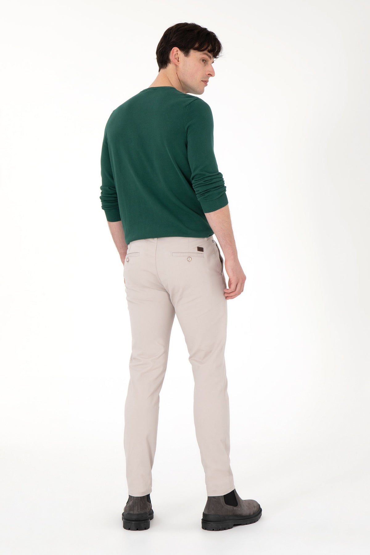 U.S. Polo Assn. bež muške chino pantalone slim fit