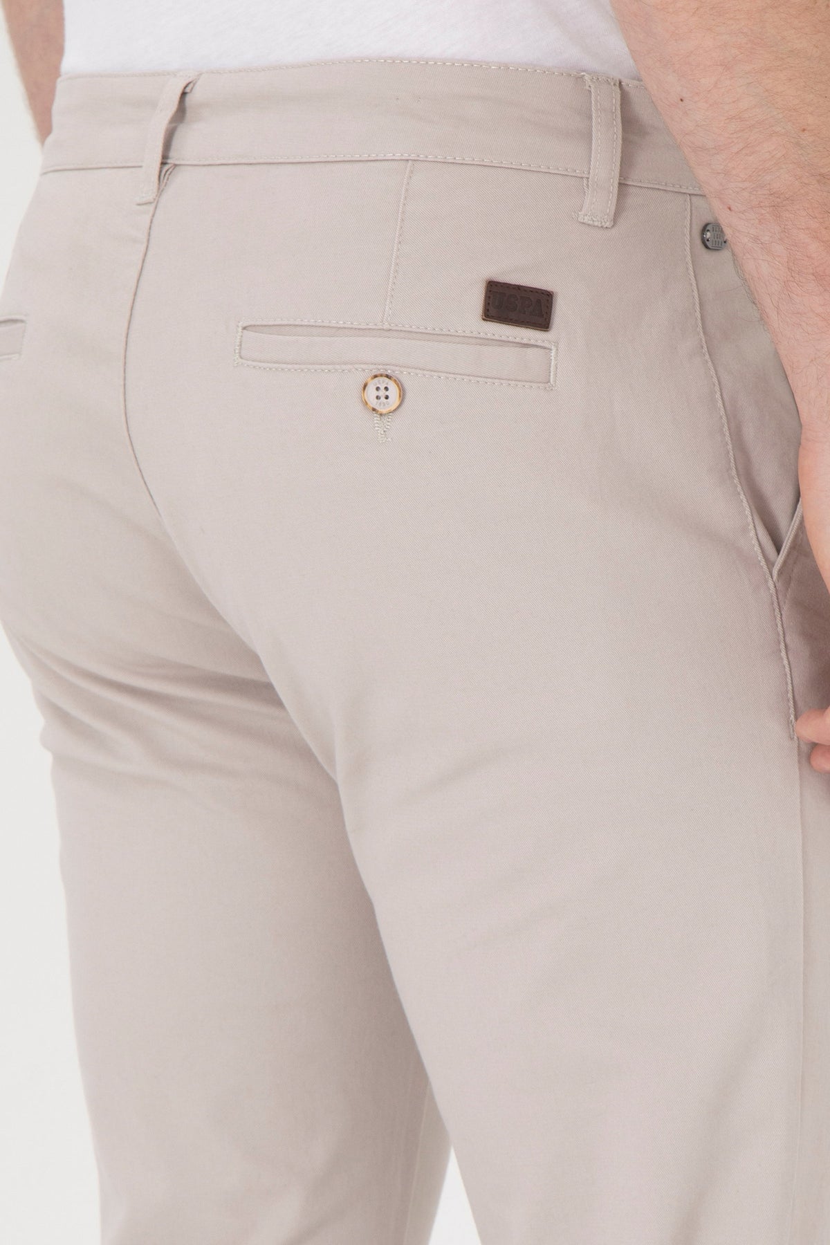 U.S. Polo Assn. bež muške chino pantalone slim fit