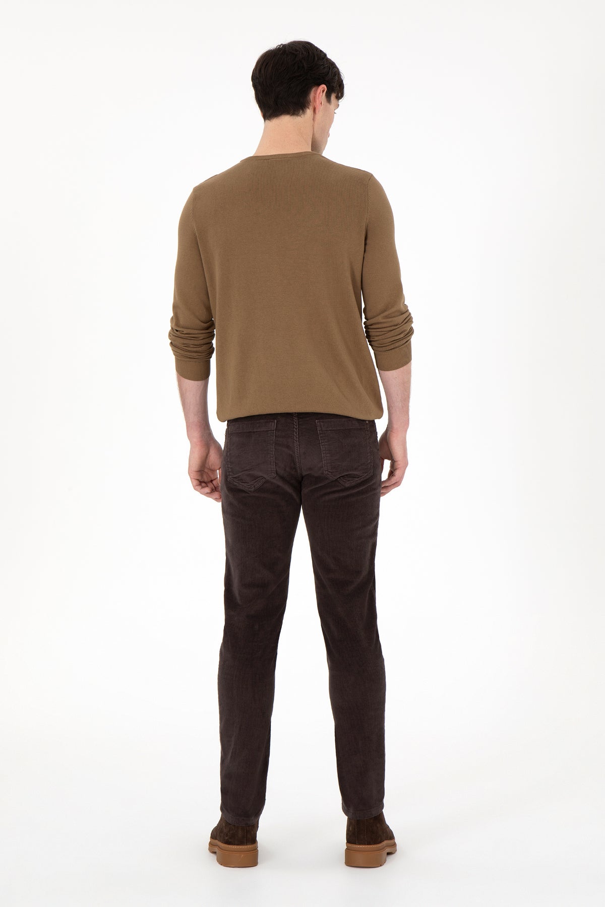 U.S. Polo Assn. smeđe muške somotske pantalone
