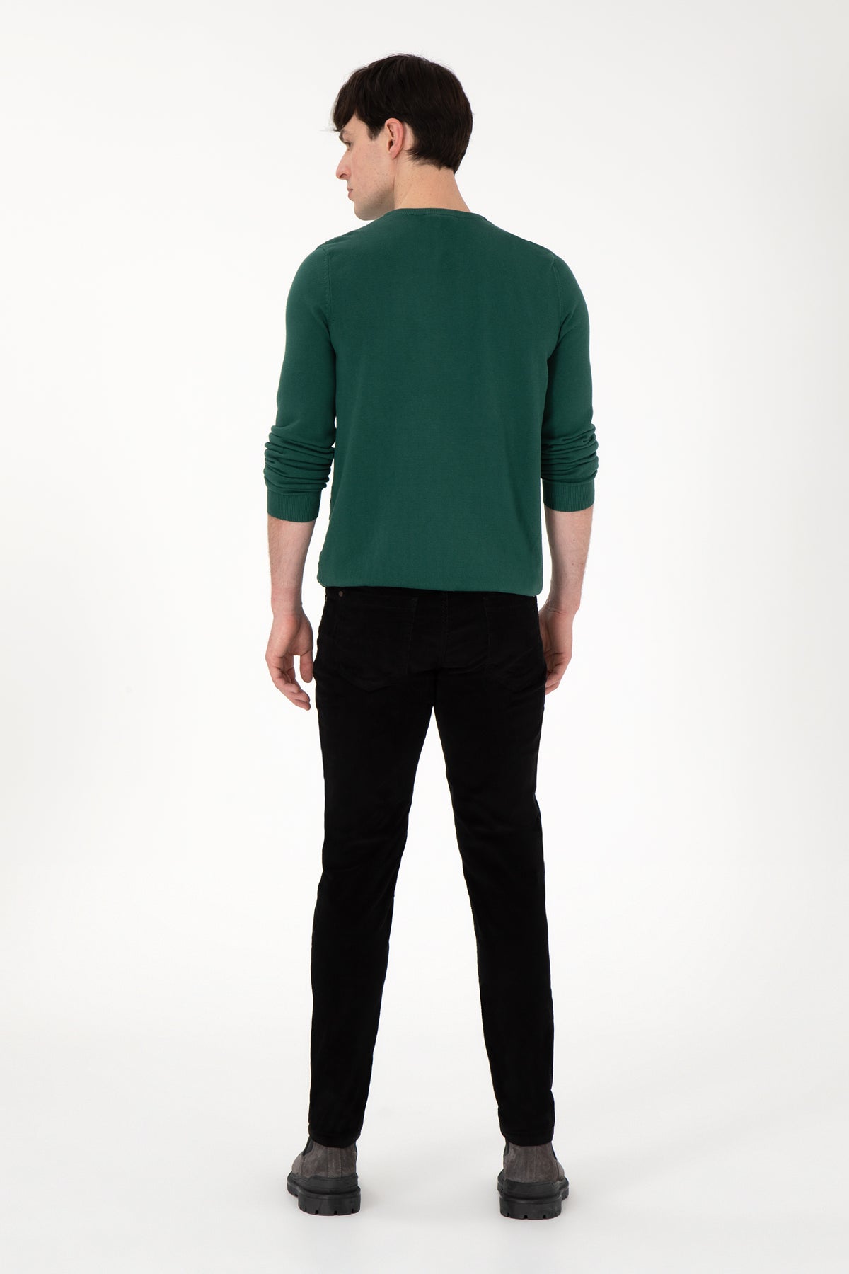 U.S. Polo Assn. crne muške samtene pantalone