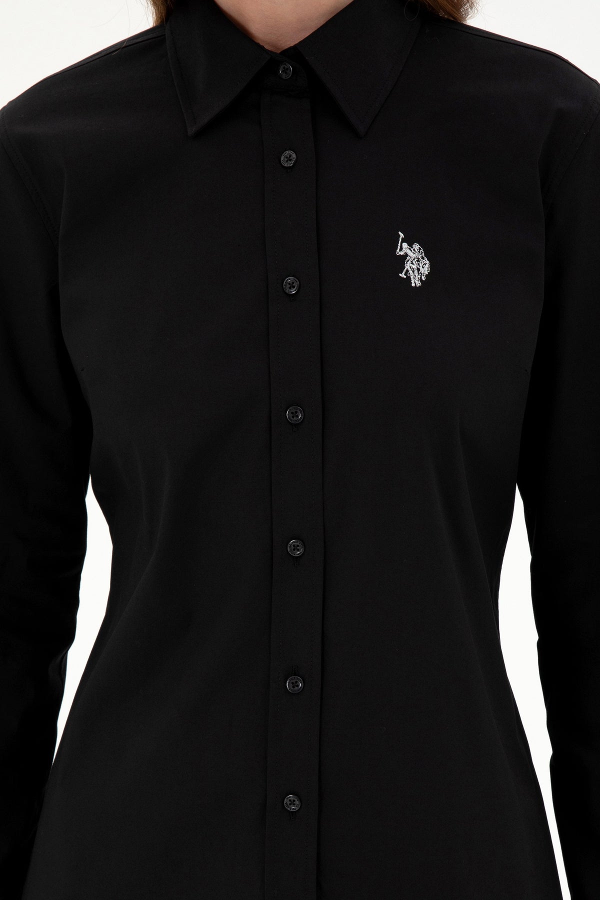 U.S. Polo Assn. crna ženska košulja s tonskim logotipom