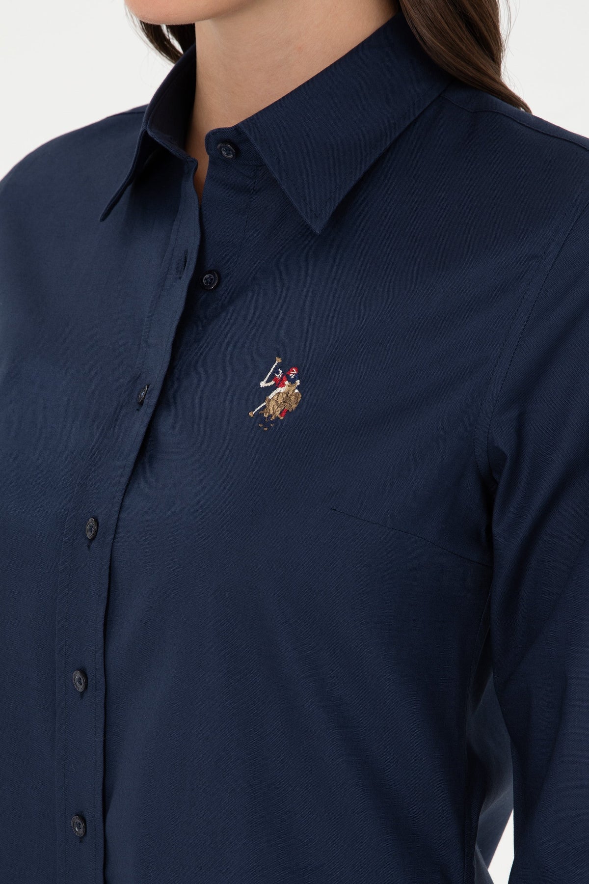 U.S. Polo Assn. teget ženska košulja sa zlatnim logotipom