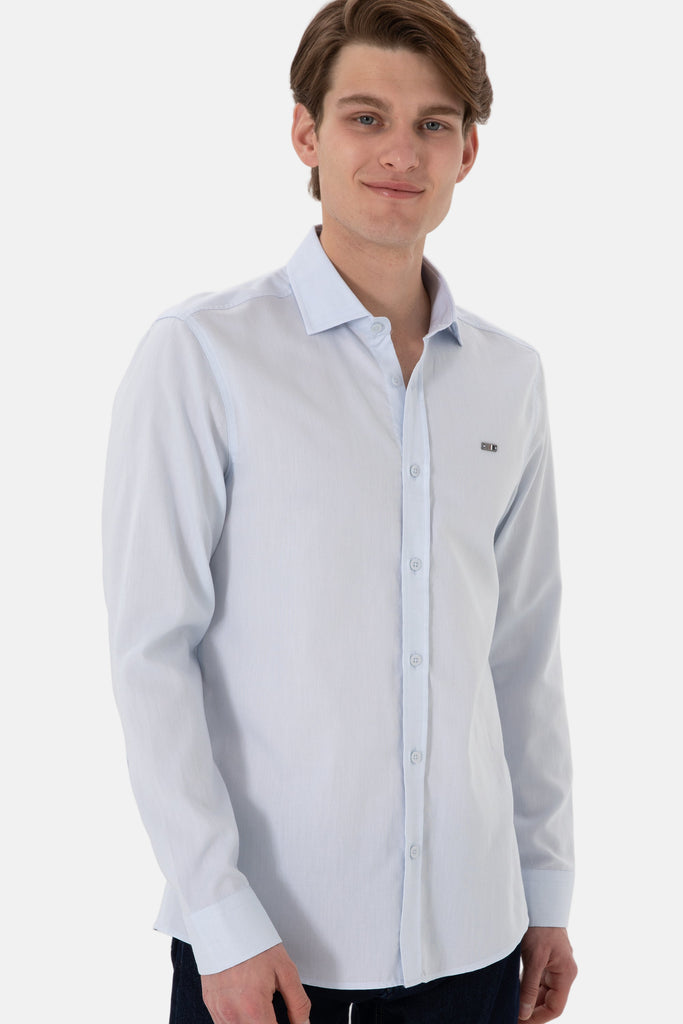 U.S. Polo Assn. plava muška košulja dugih rukava-[SKU]