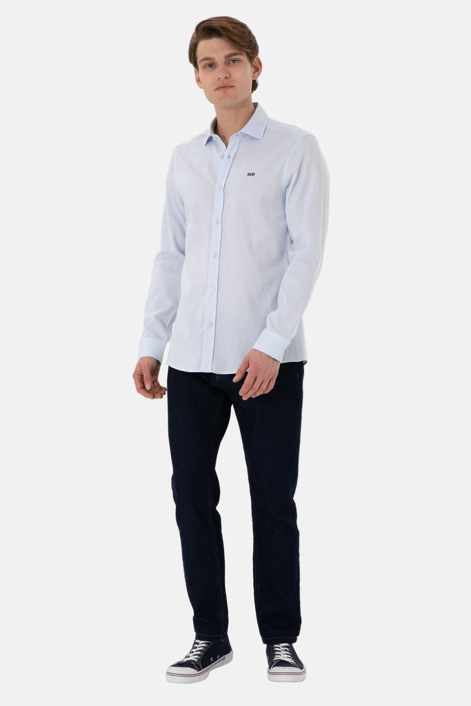 U.S. Polo Assn. plava muška košulja dugih rukava-[SKU]