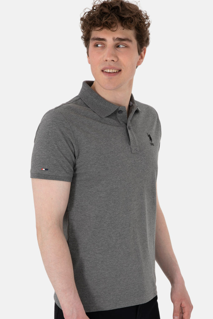 U.S. Polo Assn. siva muška polo majica sa crnim znakom-[SKU]