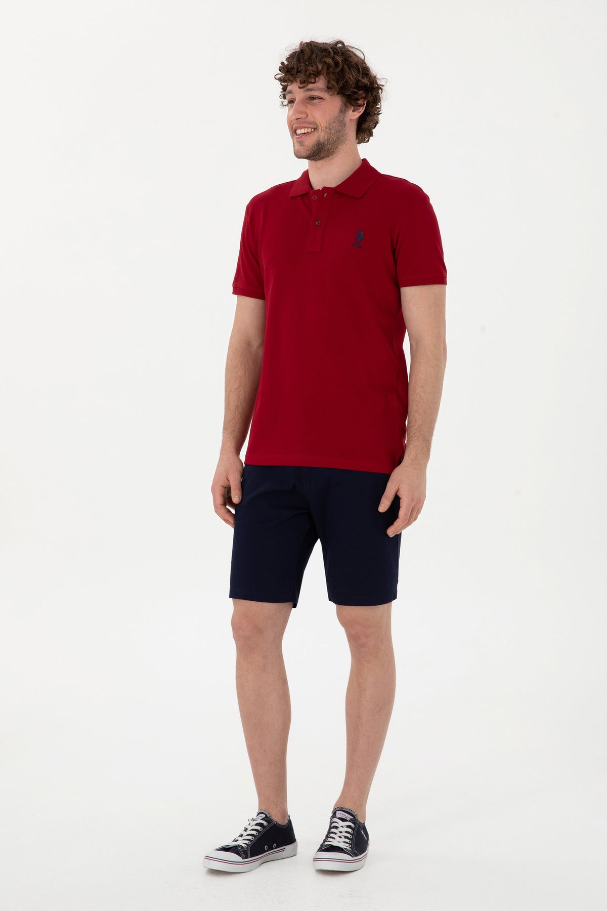 U.S. Polo Assn. bordo muška polo majica s vezenim logom i oznakom na rukavu