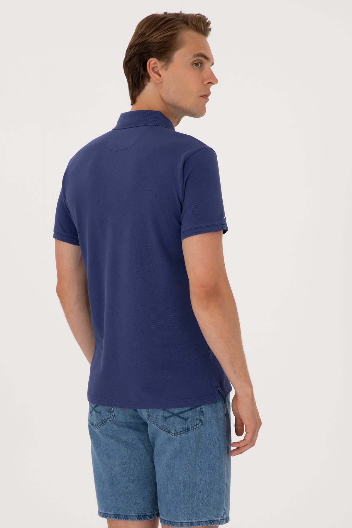 U.S. Polo Assn. plava muška polo majica s logom u istom tonu