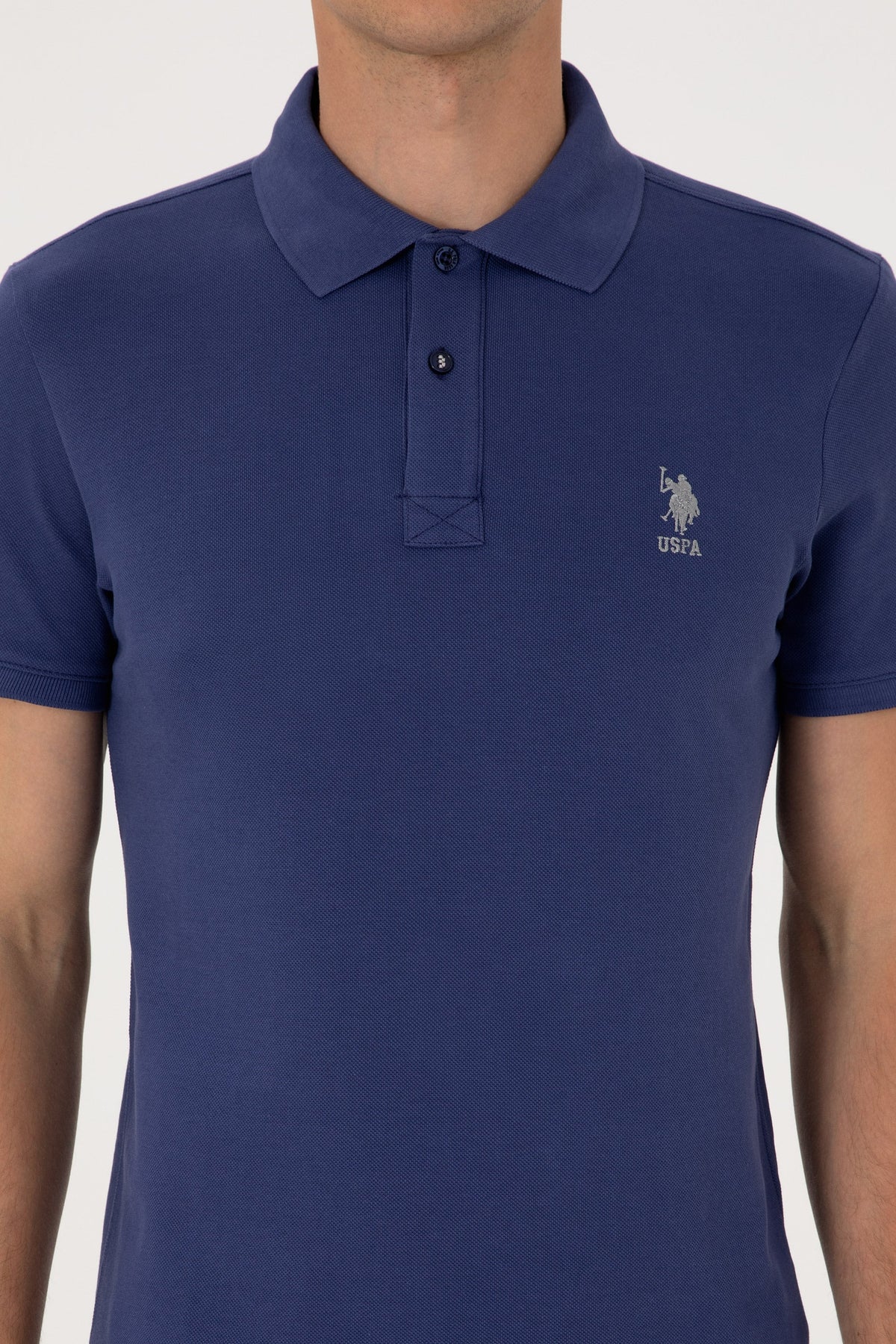 U.S. Polo Assn. plava muška polo majica s logom u istom tonu