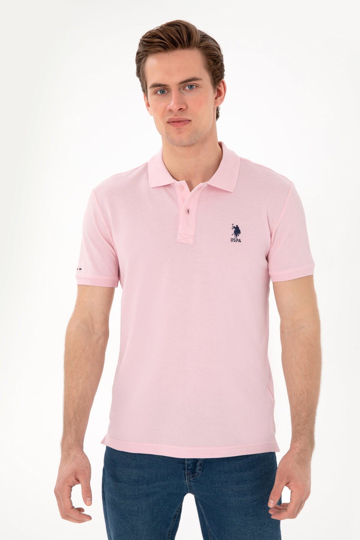 U.S. Polo Assn. roza muška polo majica s vezenim logom