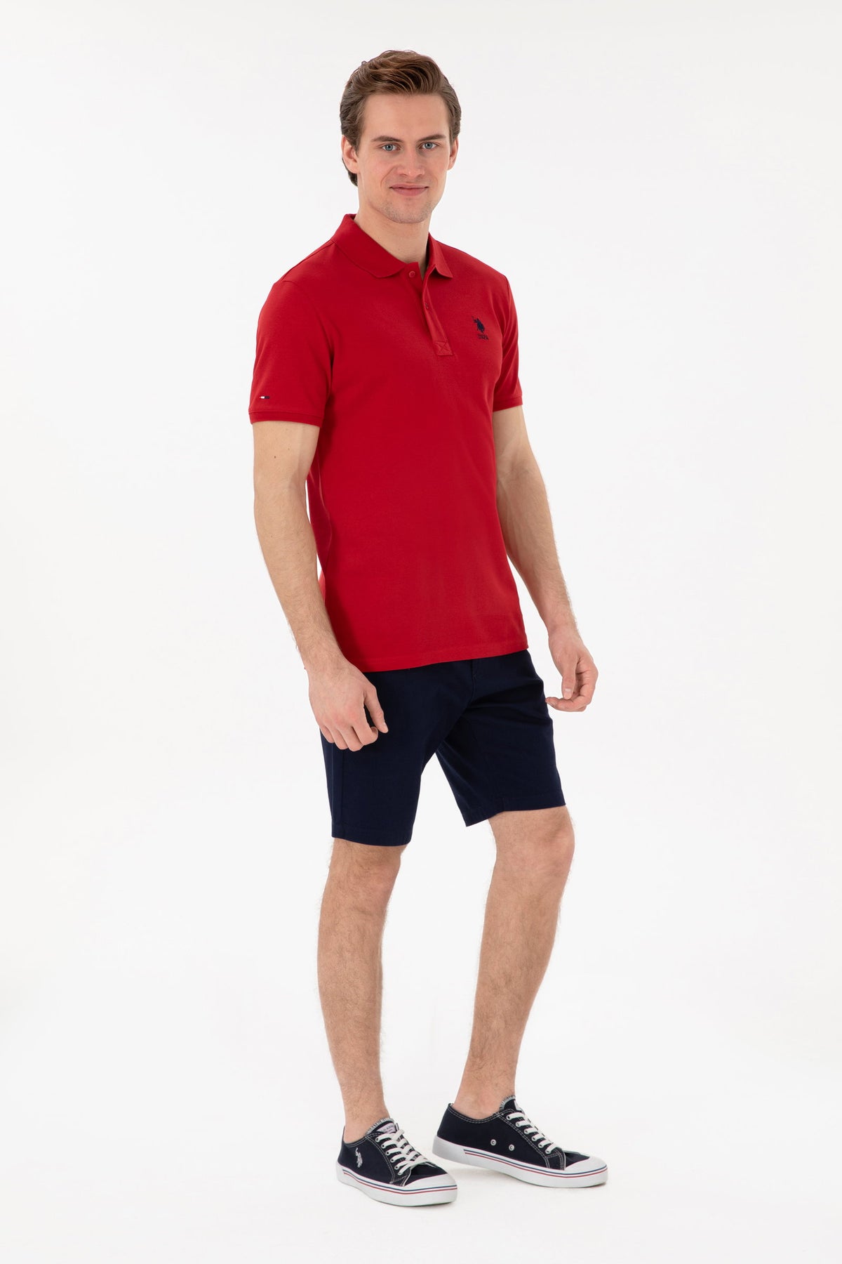 U.S. Polo Assn. crvena muška polo majica s vezenim logom