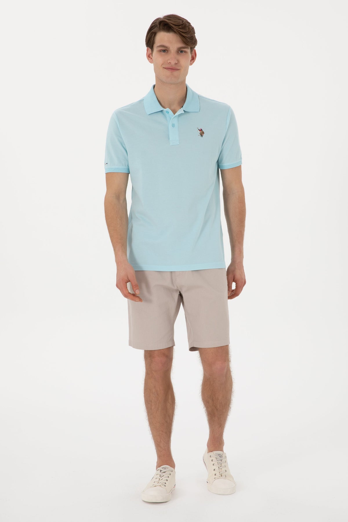 U.S. Polo Assn. svijetloplava muška polo majica s kontrastnom kragnom