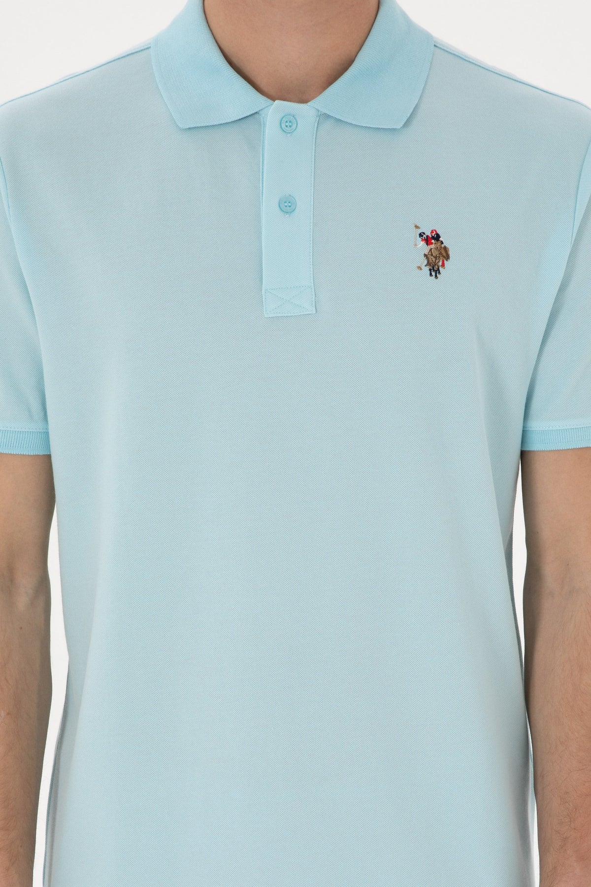 U.S. Polo Assn. svijetloplava muška polo majica s kontrastnom kragnom