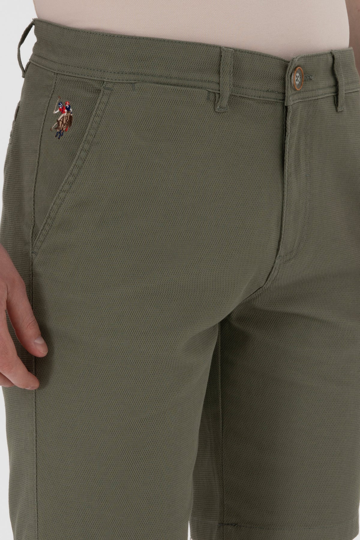U.S. Polo Assn. maslinasti muški šorc chino kroja