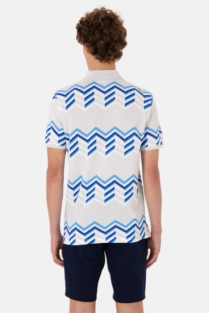 U.S. Polo Assn. siva muška majica s geometrijskim uzorkom-[SKU]