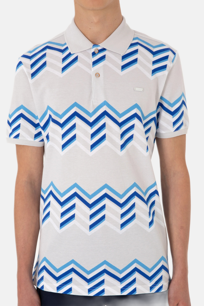 U.S. Polo Assn. siva muška majica s geometrijskim uzorkom-[SKU]